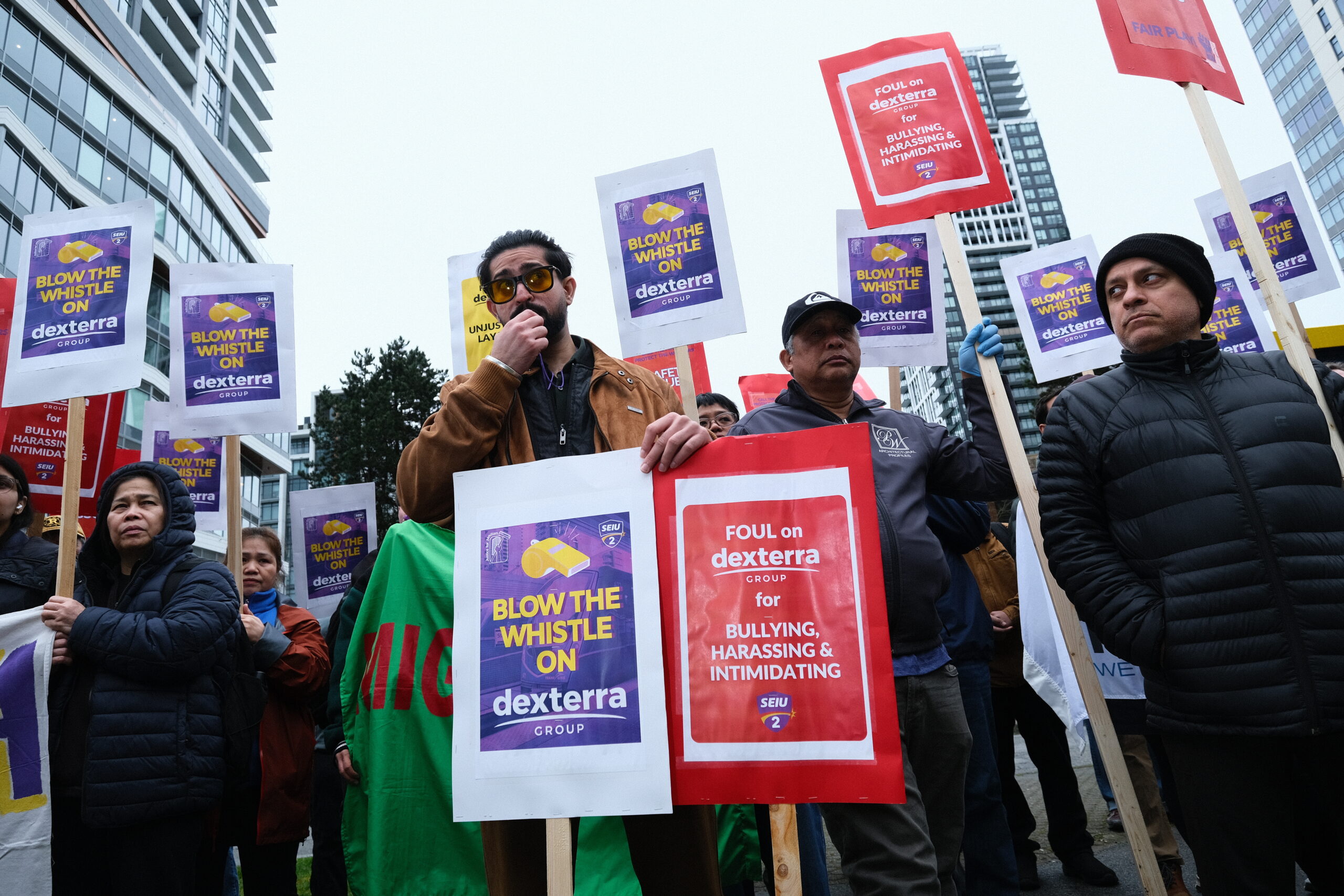 Sanchit Sharma blowing the whistle during the rally